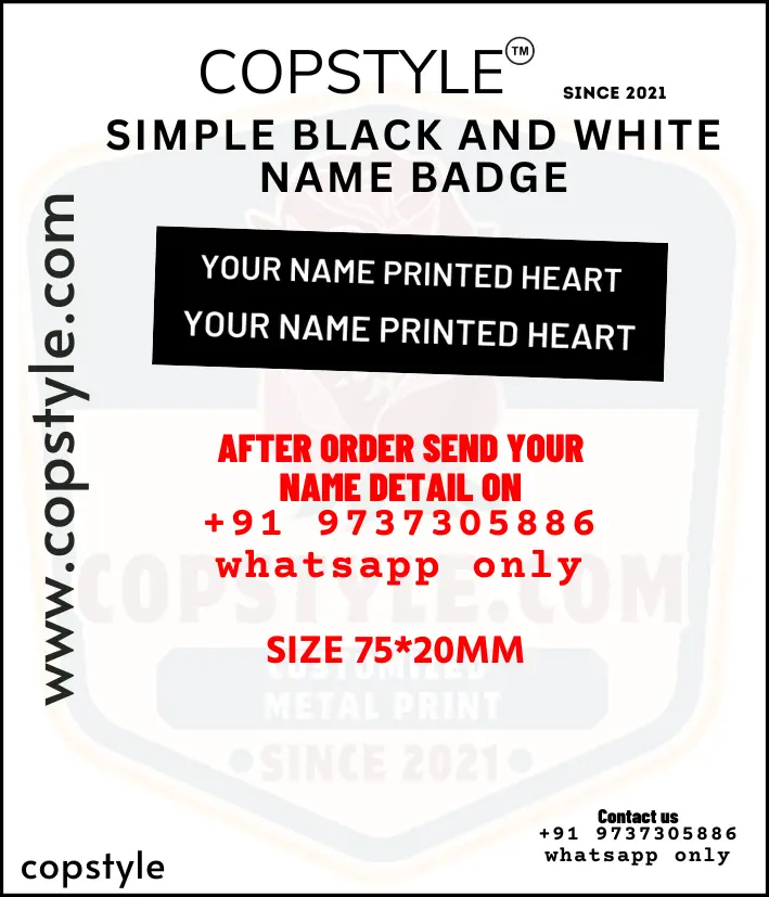 Simple Black and White Name Badge