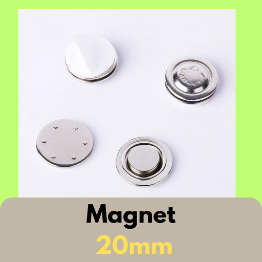 Single round magnet badge fastener 20 mm