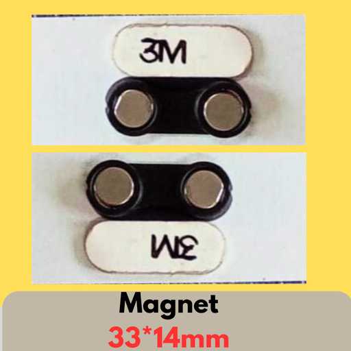 2-magnet half round badge fastener 33 × 14 mm