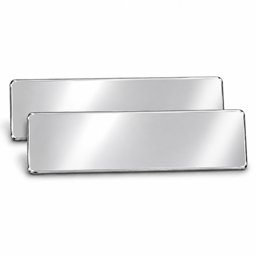 Mirror Silver plain sublimation name plate 80 × 23 mm
