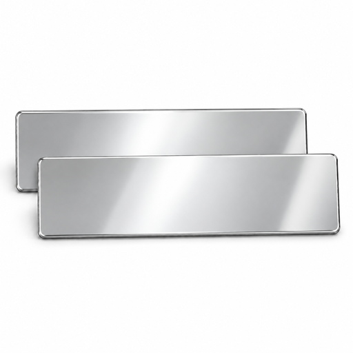 Mirror Silver plain sublimation name plate 75 × 20 mm