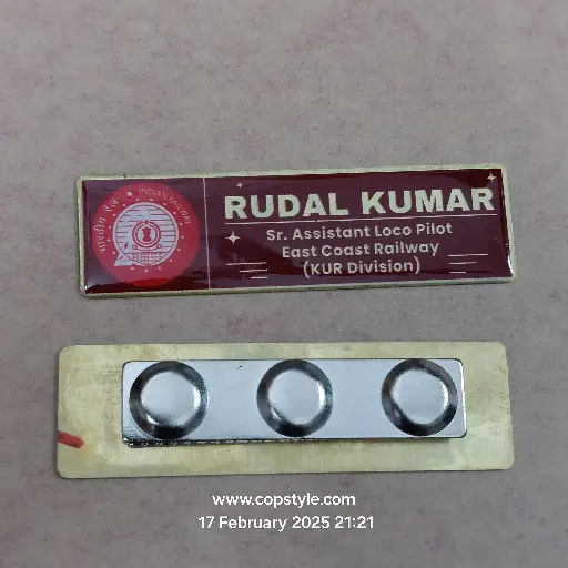 Railway pocket name plate