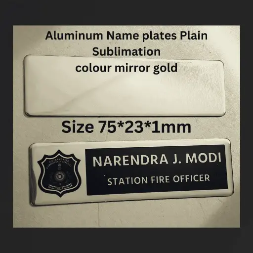[MGASPP7520] Mirror Gold Aluminum Sublimation Plain Name plates 75 by 20 mm