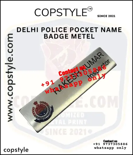 Delhi Police Pocket Name Badge metel