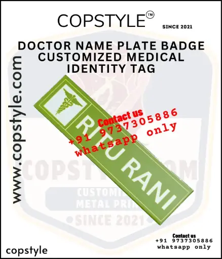 Doctor Name Plate Badge  Customized Medical Identity Tag