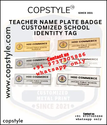 Teacher Name Plate Badge Customized School Identity Tag