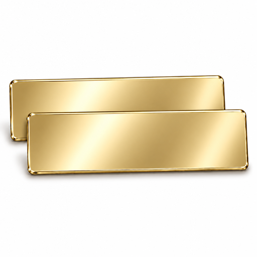 Mirror Gold plain sublimation name plate 80 × 23 mm