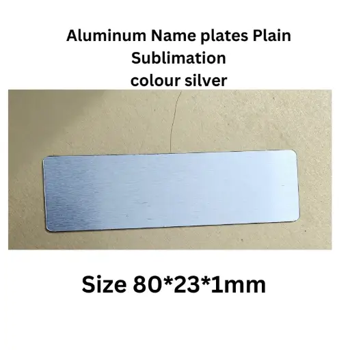 Silver Sublimation Blank Aluminum Name Plates 80*23MM