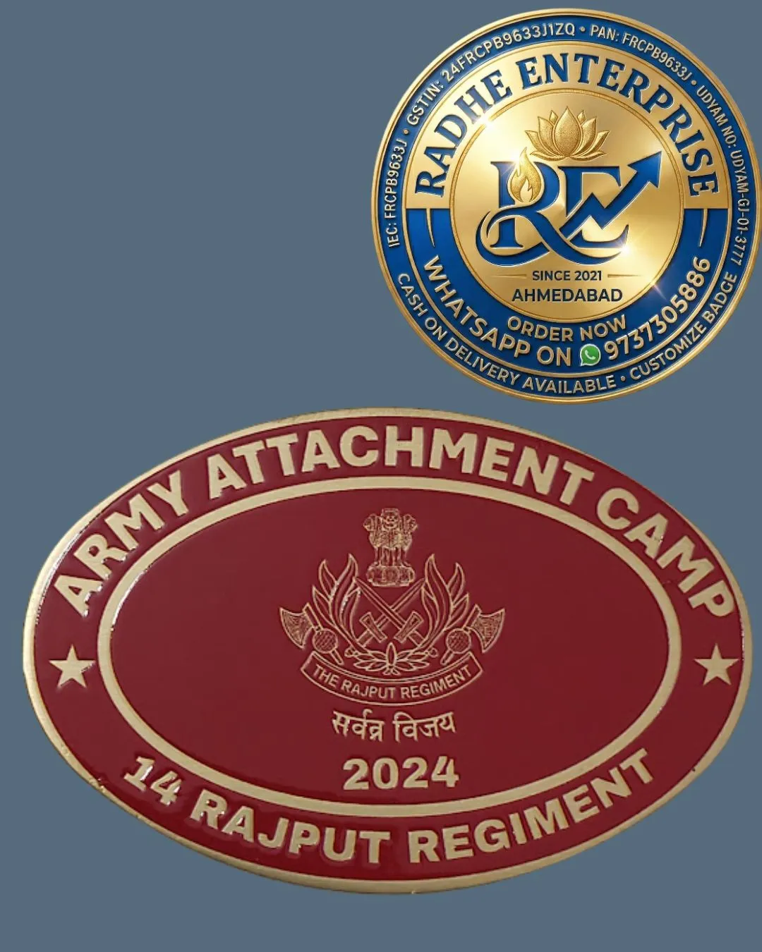 Finished oval NCC camp badge from the Copstyle catalogue